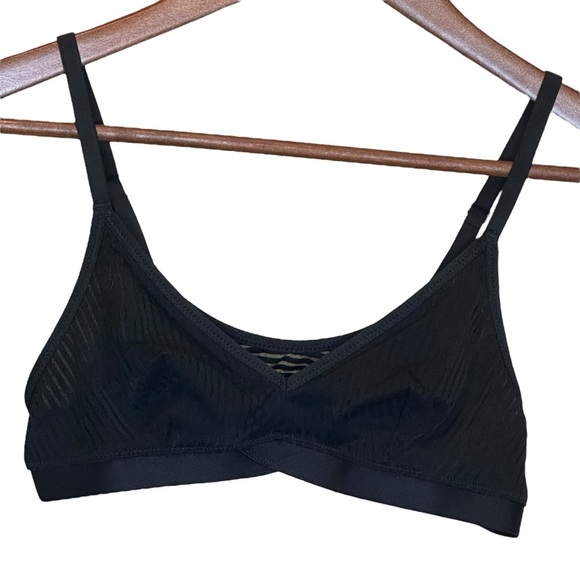 aerie Other - (Sold) Aerie Black Sheer Ribbed Bralette Adjustable Straps Women’s Size Small